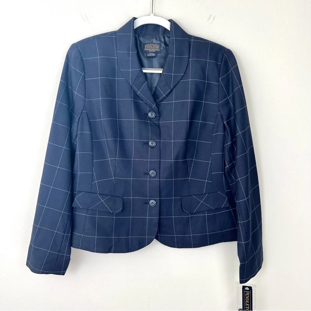 Nwt Pendleton Wool Striped Navy Blazer